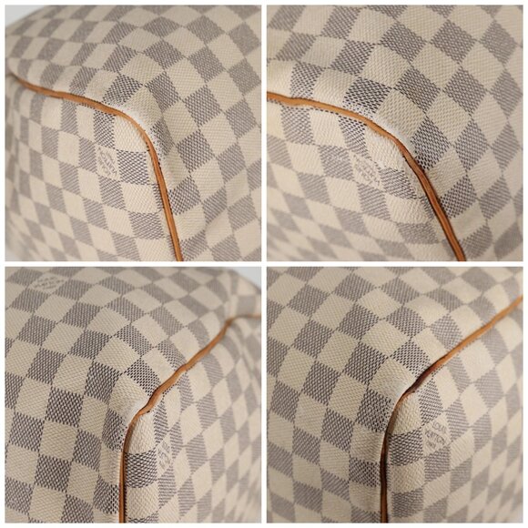 LOUIS VUITTON Damier Azur Keepall 50 Boston Bag N41430 LV Auth 136686V - Picture 14 of 16